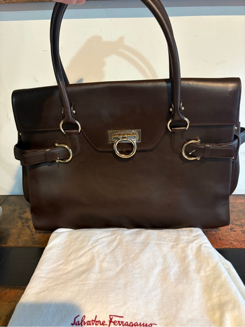 Vintage Salvatore Ferragamo Leather Hand bag.